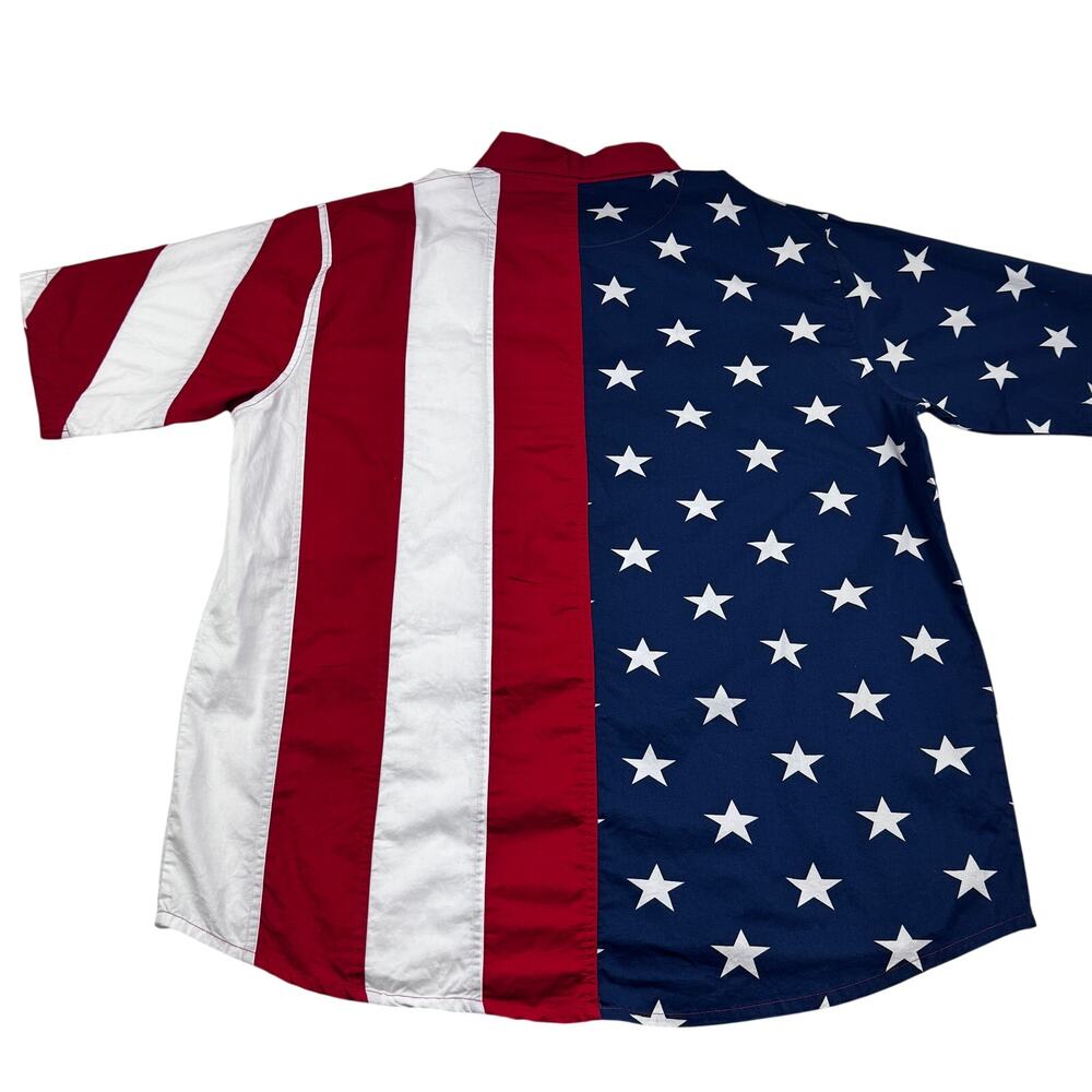 Cotton Traders USA Flag Patriotic Short Sleeve Button Down Shirt Men's Size XL - Picture 3 of 7